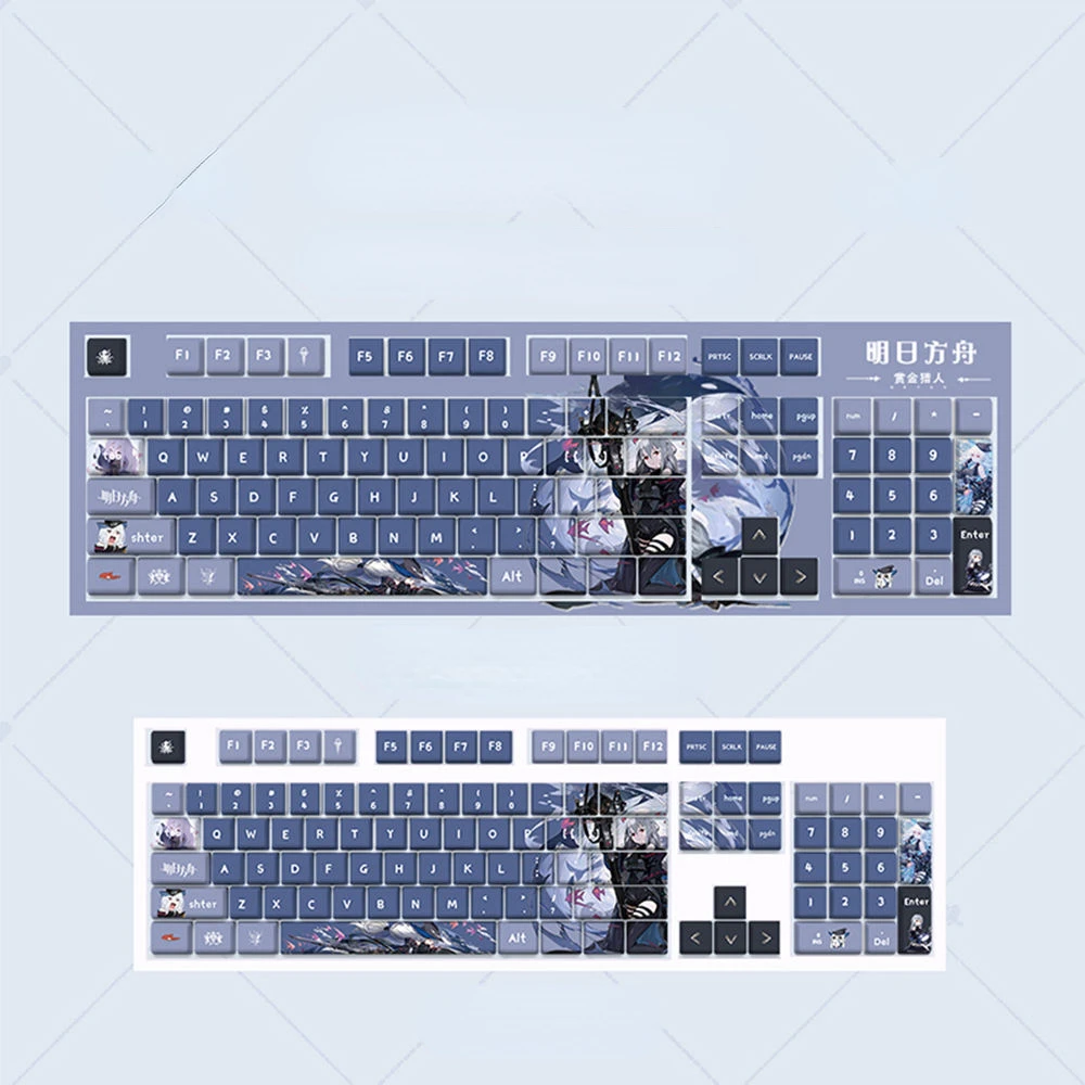 129 Keys/Set Arknights Skadi PBT Keycaps for Cherry MX Switch for Mechanical Keyboard Cute Girl Anime Game Gift Custom DIY