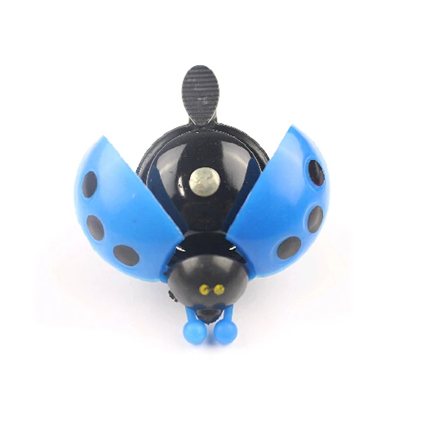 

Funny Cartoon Lady Beetle Ladybug Shaped Bike Bell Blue Durable Hard Plastic Aluminum Alloy Clear Sound Press Antenna Wings Open