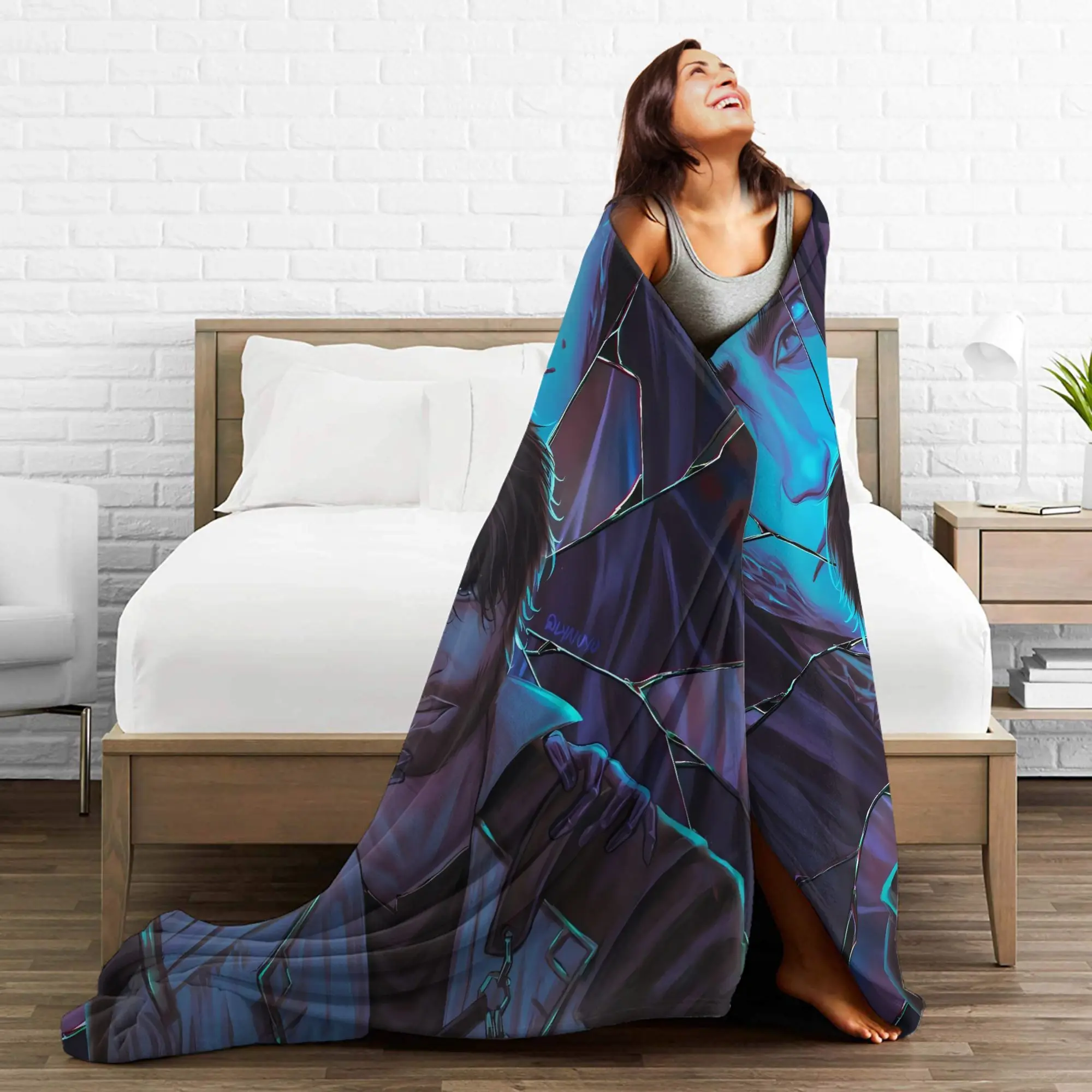 Vi Jayce Caitlyn Viktor Jesus Sevika Arcane بطانية فائقة النعومة ثلاثية الأبعاد طباعة رمي بطانية الشتاء الأريكة كرسي المفرش الجمالي #5