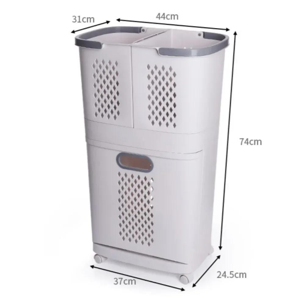 Removable Laundry Basket Household Dirty Clothe Storage Hamper With Wheels Separable Dirty Dozen Organize Toilet Washing Baskets