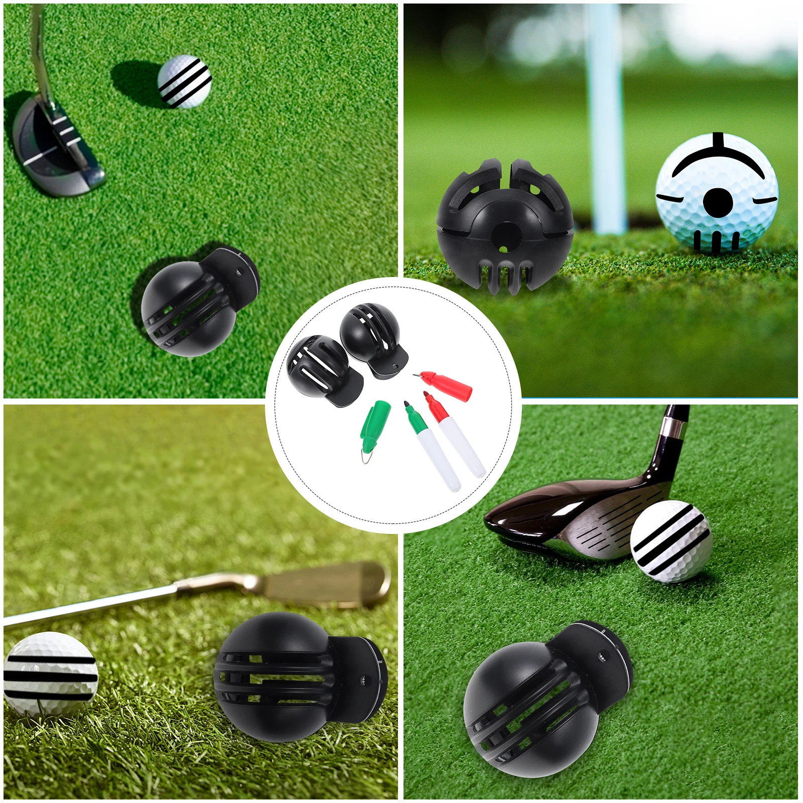

Golf Liner Ball Marker Clip Type Alignment Tool Pen Drawing Straight Line Positioning Accessories Durable ABS Outdoor Courses
