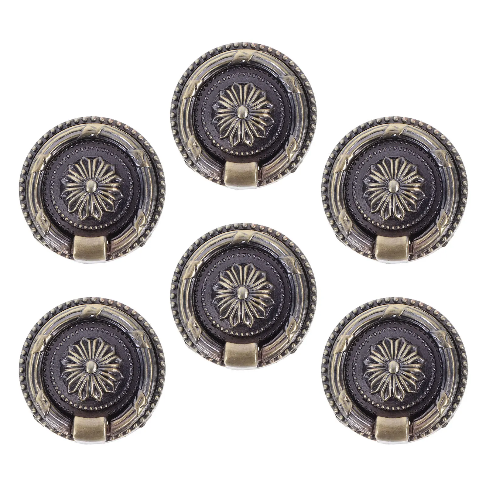 

6 Pcs Alloy Cabinet Pulls Ring Fittings Drawer Dresser Handles for Drawers