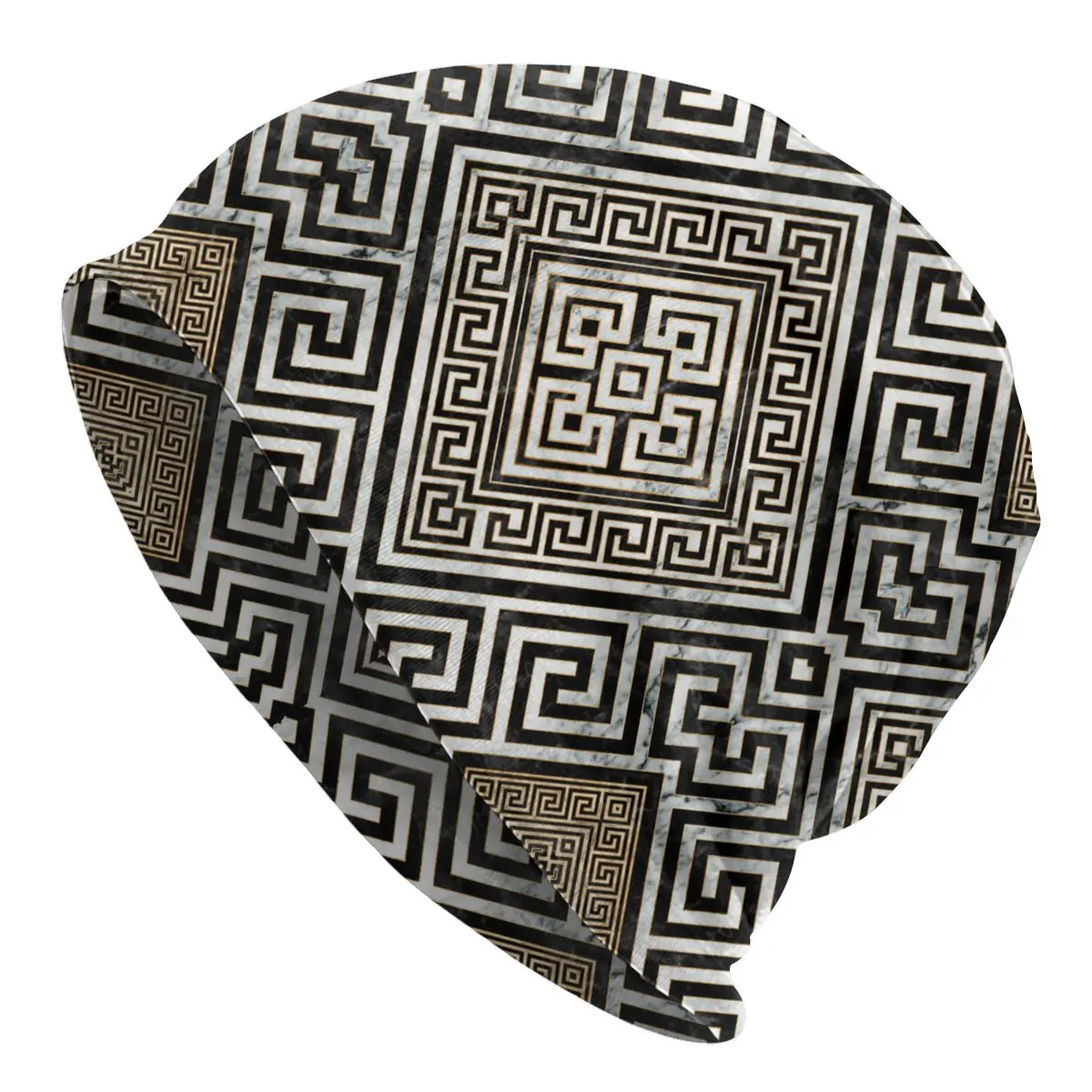 

Greek Key Skullies Beanies Outdoor Hats BROWN Thin Bonnet Special Caps Men Women's Earmuffs