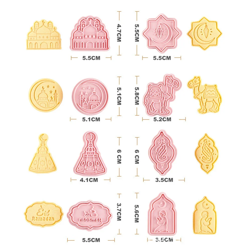 

Eid Cookie Cutters 3D Cookie Cutters Set Clear Stamped Texture Folded Edges Great Kitchen Gadget Eid Celebrations