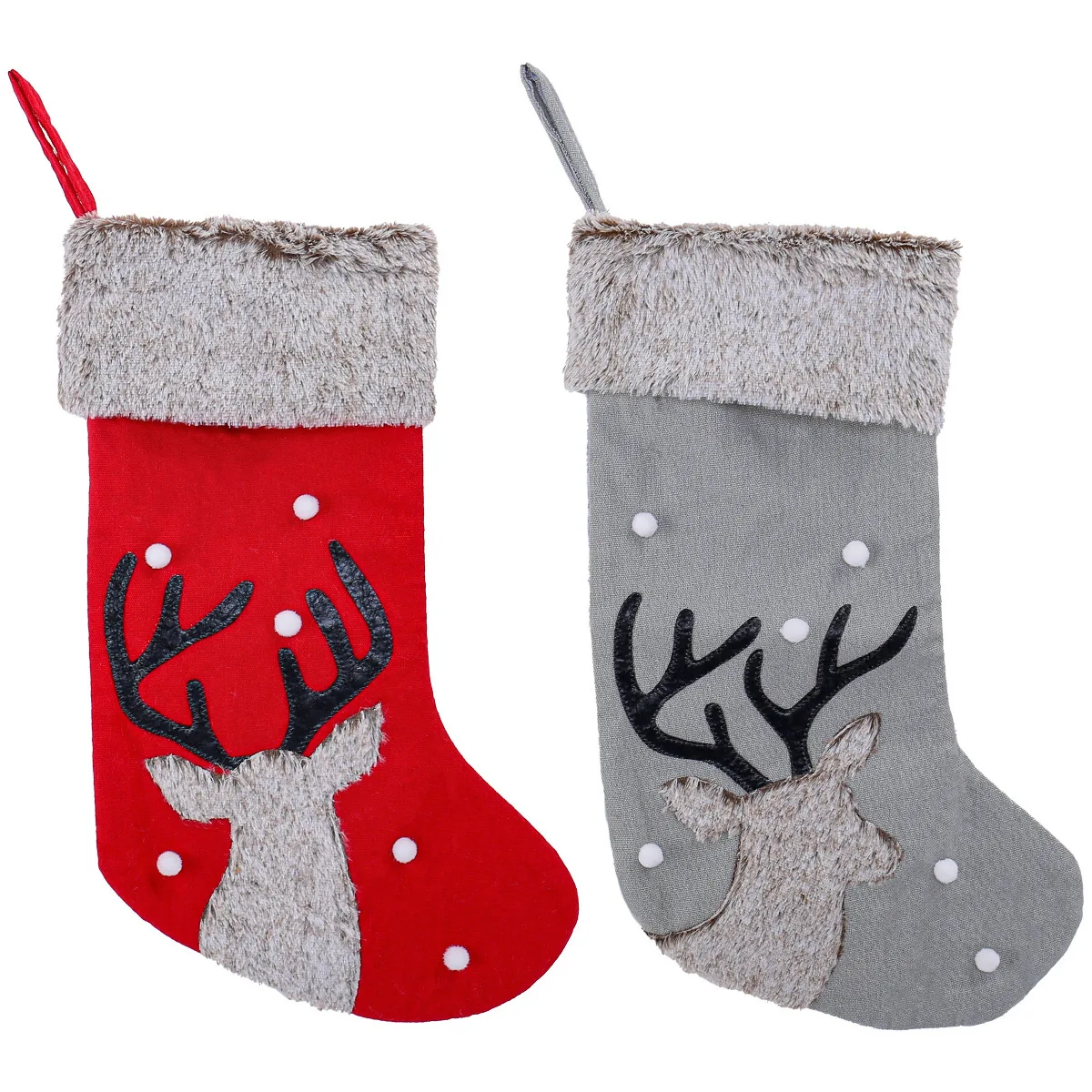 Customized Embroidery Decorations For Christmas, Cute Deer Head Socks, Plush Candy Socks, Christmas Tree Pendant Gift Bags - view 6