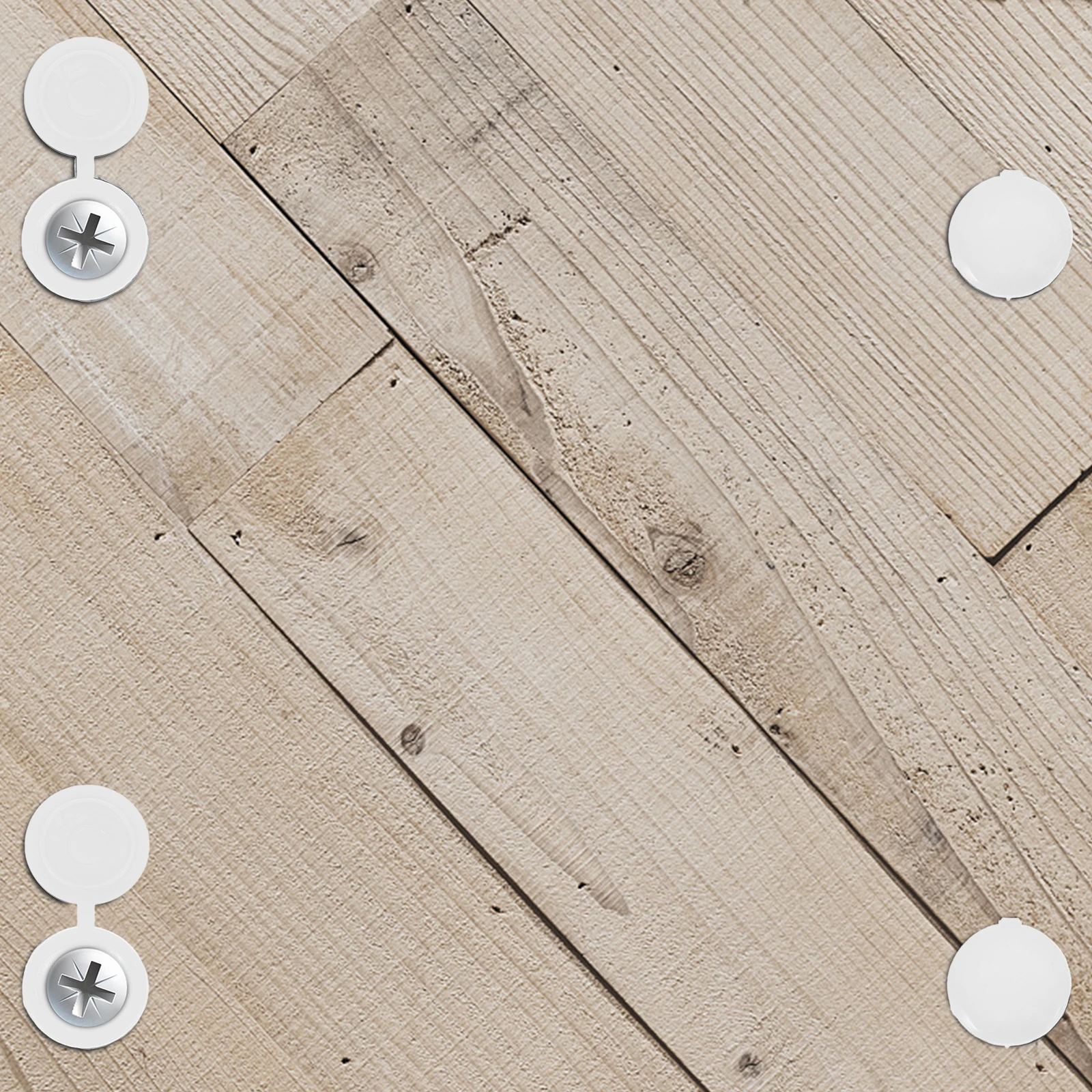 

200Pcs Hinged Screw Covers Caps Plastic Screw Hole Covers Protective Self-Tapping Decorative Caps for Furniture