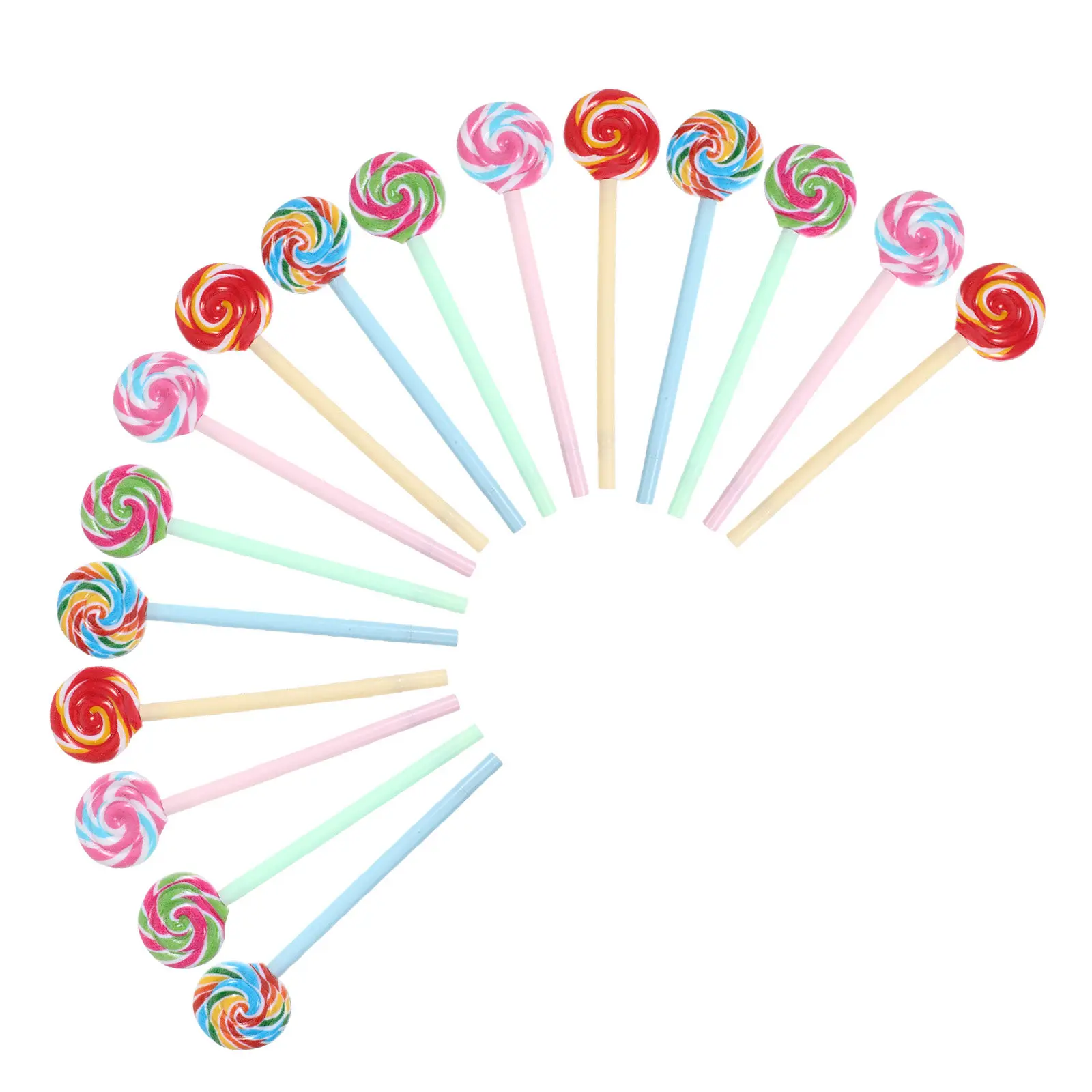 

16Pcs Colorful Candy Cane Gel Ink Pens Cute Lollipop Design Ballpoint Pens Supplies Journal Scrapbooking Teen Girls