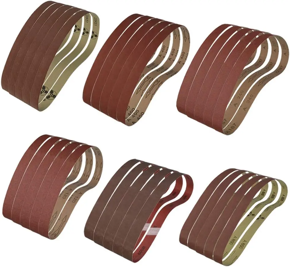 

30 Pack Sanding Belts 1x30 Inch 120-1000 Grit for Wood Metal, Silicon Carbide with Aluminum Oxide for Belt Sander