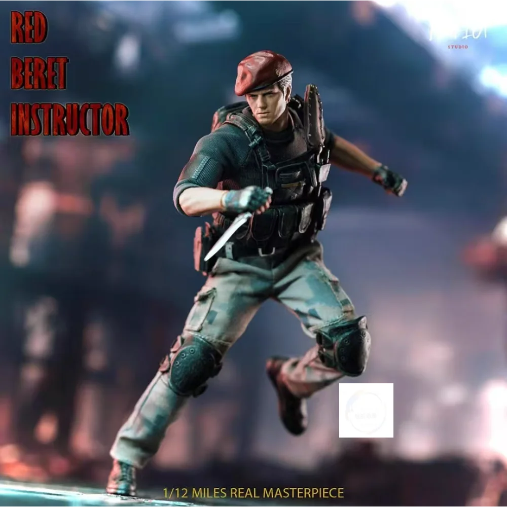 Patriot Studio New 1/12 Horror Zombie Cop Soldier The Fallen Anger R.P.D. Depraved Officer Open Closed Mouth 6" Male Soldier