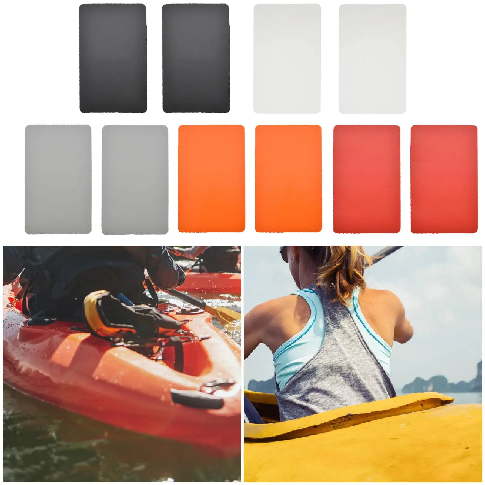 2 ชิ้น PVC ซ่อมแพทช์ DIY Multifunctional Self Adhesive Kayak Patch สําหรับน้ําของเล่น Dinghy เต็นท์เรือยาง Air ที่นอน