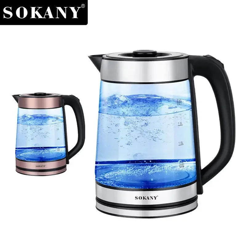 2.2L Electric Kettle Blue Light Stainless Steel Coffee Tea Maker Temperature 2000W Smart Water Kettle Home Appliances