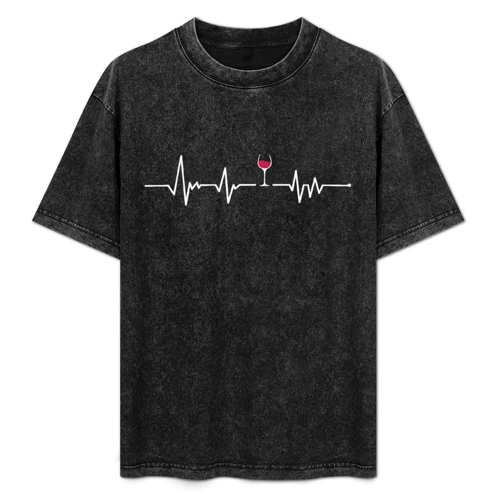 

Heartbeat Wine T-Shirt Casual All Match Tee Shirt for Men