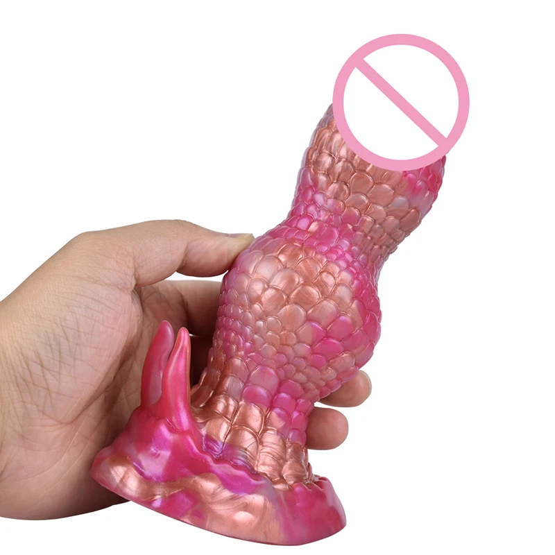 18.3*5.6cm Fantasy Dragon Scaly Dog Dildo Glow in Dark G Spot Dick Women Masturbator Adult Sex Toys for Pussy Anal Masturbation - view 5