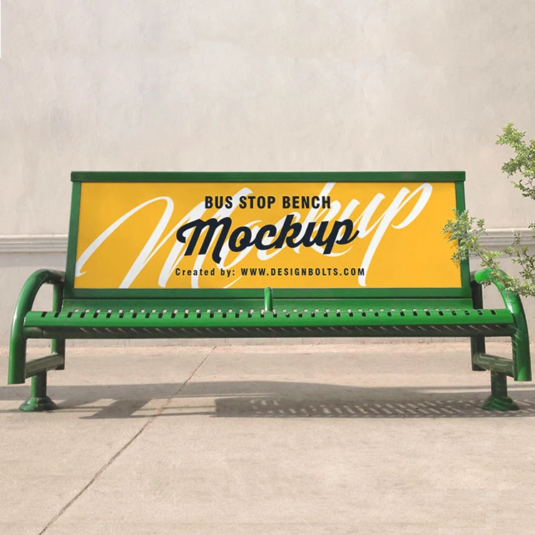 Outdoor Public Steel Advertising Bench Customized Metal Bench Seat