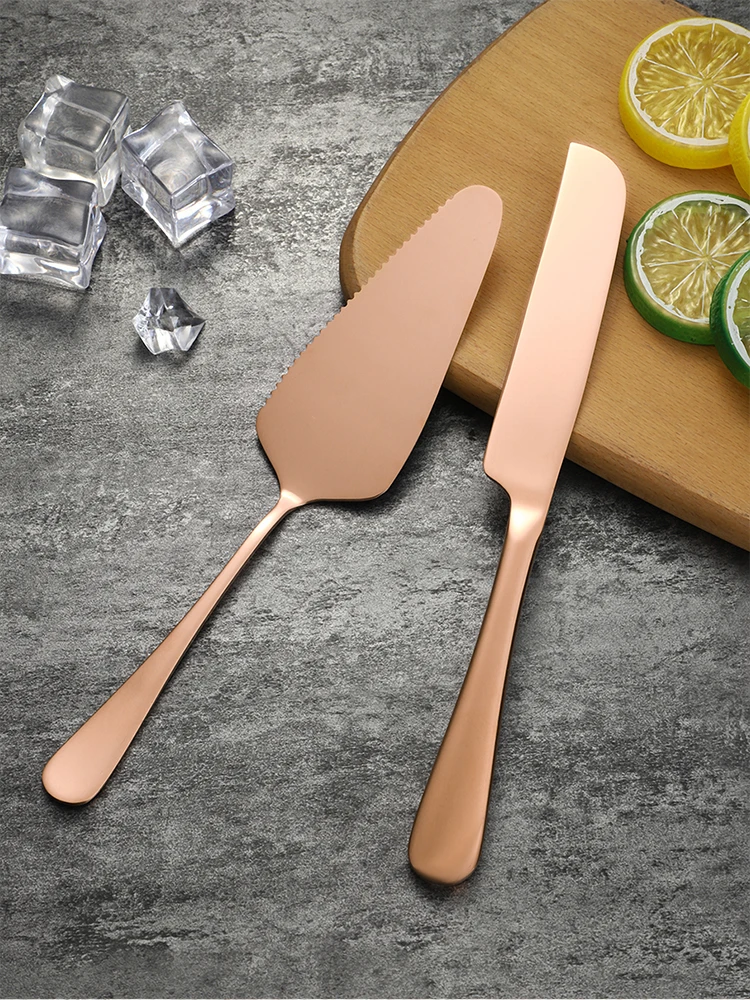 2Pcs Cake Knife Shovel Set Stainless Steel Tableware Kit Cake Cutting Tools Pie Pizza Spatula Wedding Birthday Party Supplies