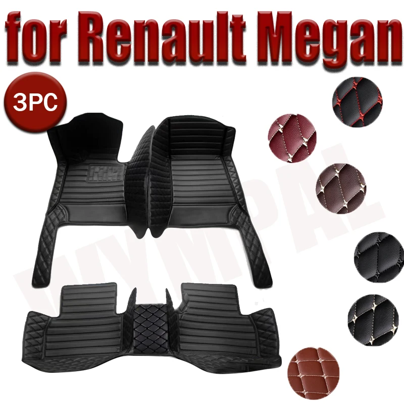 

Custom Automotive Car Floor Mats For Renault Megane 2 2003 2004 2005 2006 Auto Luxury Leather Men Women Car Mats Full Coverage