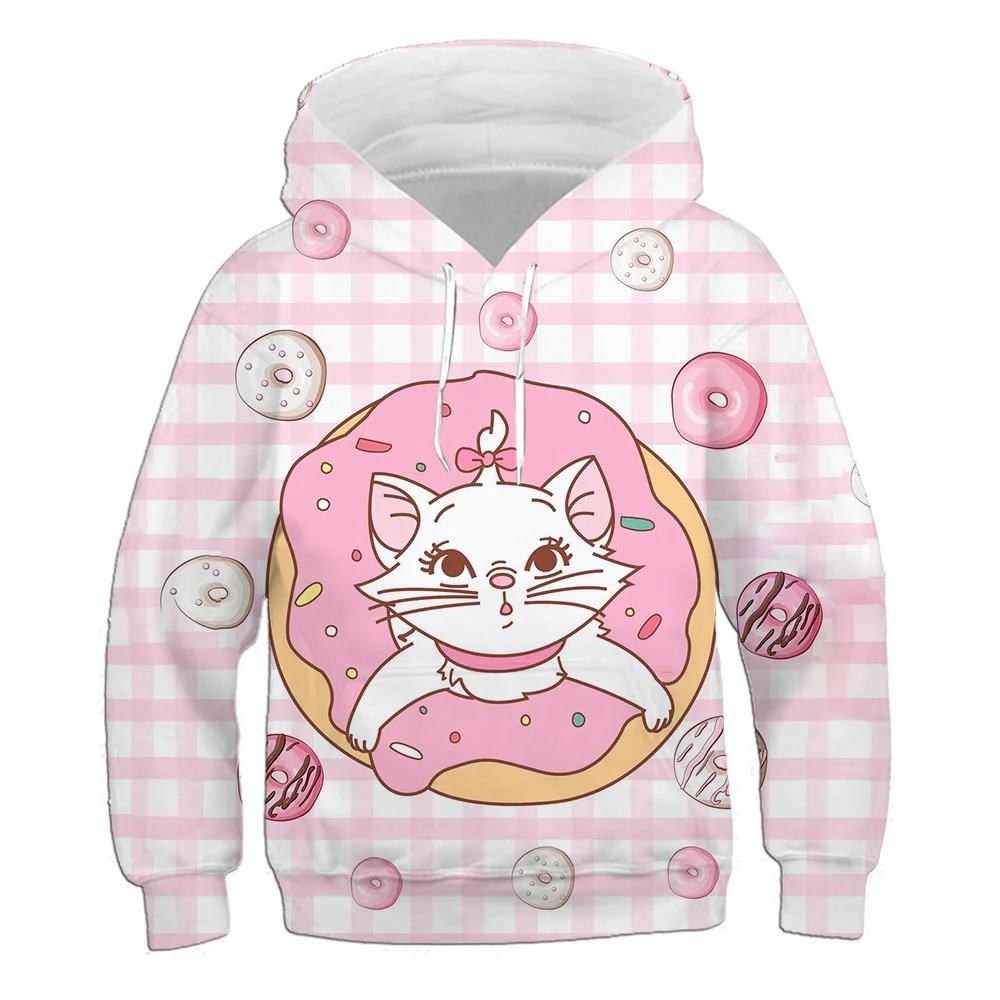 Mary cat girls, cute and sweet prints, elegant and quiet, youthful campus style, student sweatshirts, children's outdoor sweatsh