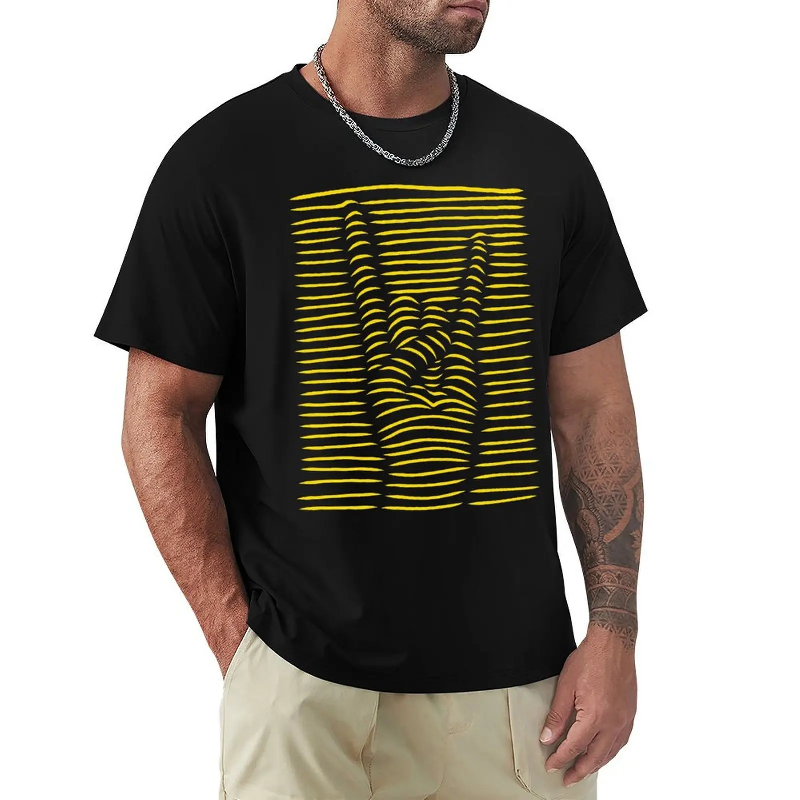 Metal and rock hand gesture striped illusion. T-Shirt Lightweight Running T-Shirt