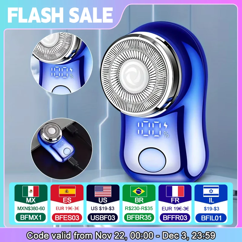 Men's Capsule Electric Shaver, Mini Shaving Portable Electric Shaver, Pocket Type Portable Outdoor Smart Shaver