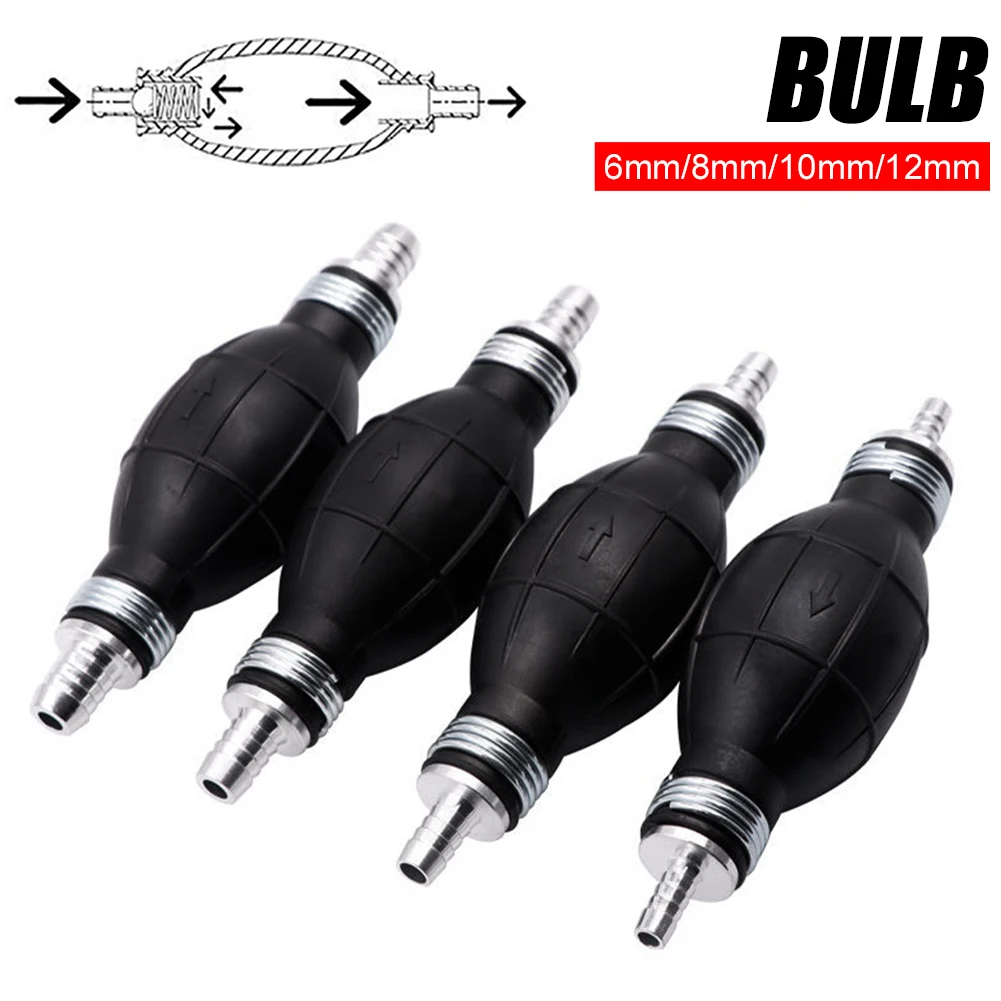 6/8/10/12mm Universal Fuel Pump Rubber Manual Liquid Oil Transfer Pump Petrol Diesel Hand Primer Bulb for Car Marine Outboard