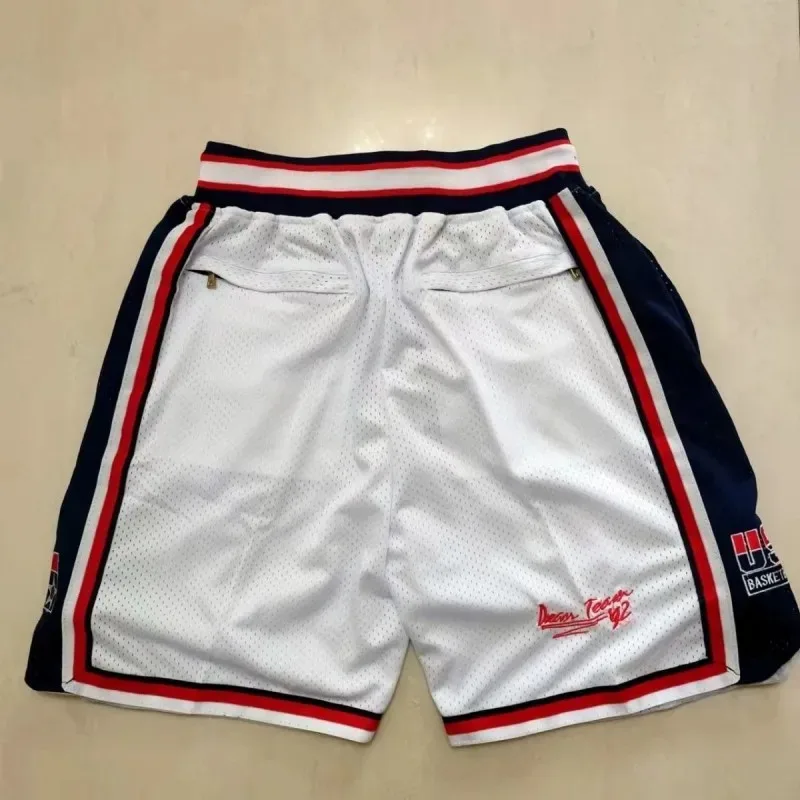 Basketball Shorts Oversize Men Legend USA Goat 23 Women Sport Embroidery High Street Hip Hop Zipper Pocket Middle Beach Pants