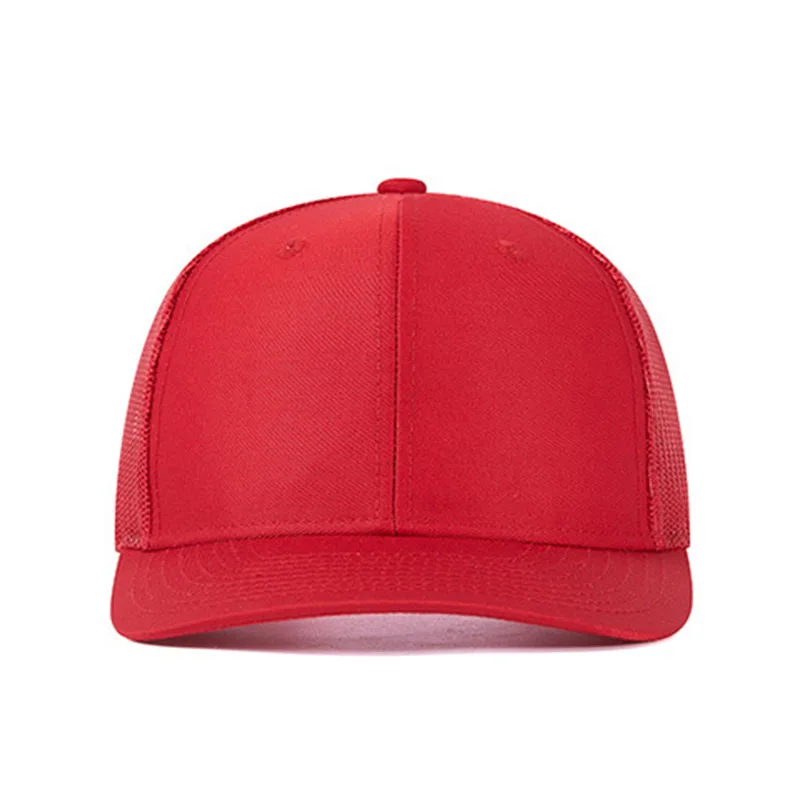 PANGKB Brand Blank Red Cap summer girl women solid mesh breathable sports snapback hat adult fishing running trucker cap gorras