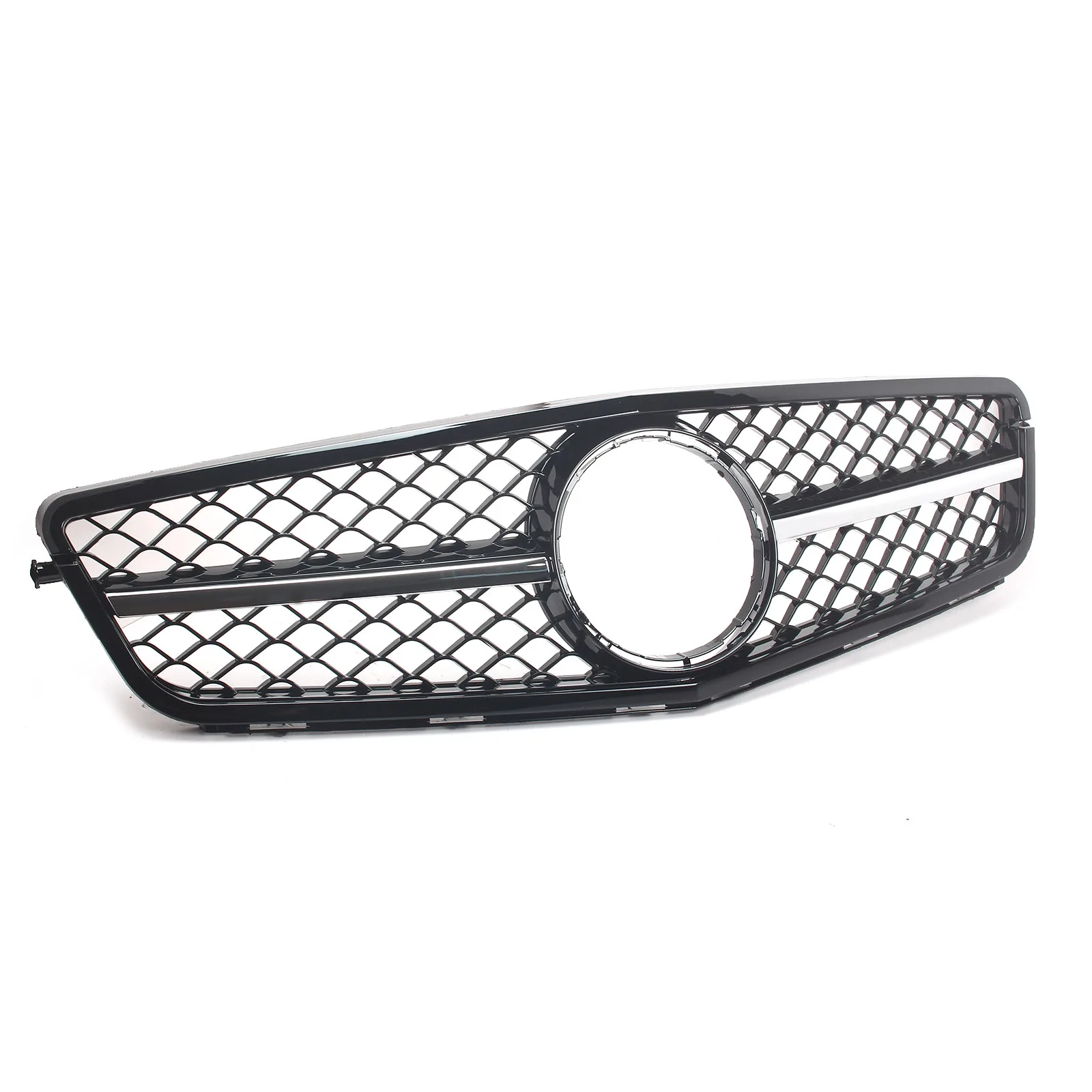 فضي أسود المصد الأمامي شواء الأوسط صافي بعد جزء السوق استبدال لمرسيدس بنز W204 C-Class 2007-2014 بدون شعار