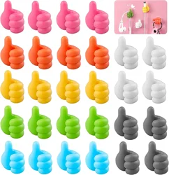 10Pcs Creative Silicone Thumb Wall Hook Self-Adhesive Thumb Key Hanger Hook Home Data Cable Clip Wire Desk Organizer Storage