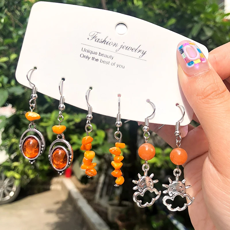 Frauen Ohrringe Sets Vintage Silber Überzogene Türkis Stein Tropfen Ohrring Böhmen Hexagonol Wasser Baumeln Ohrringe Schmuck Geschenke – Detail 5