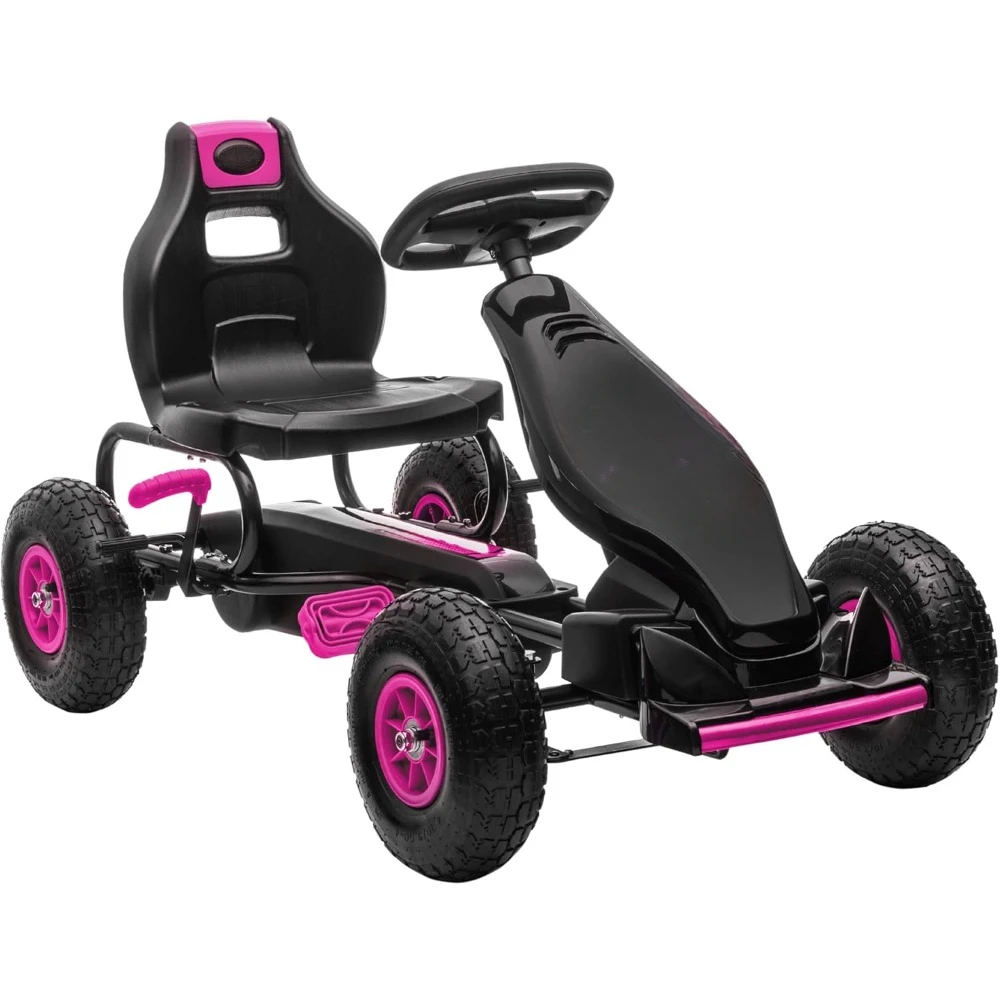 Kids Pedal Go Kart Ride-on Toy with Ergonomic Comfort, Pedal Car with Tough, Wear-Resistant Tread, Suspension Go Cart Kids Car