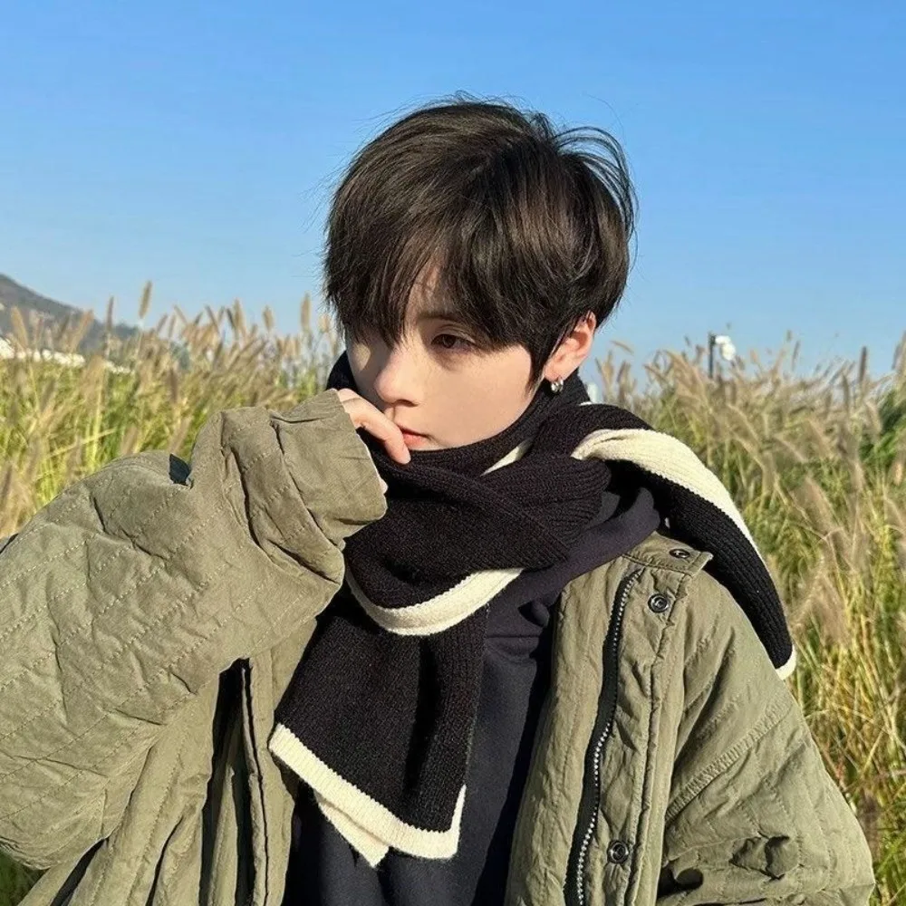 

Шаль, утепленный зимний шарф, большой цветной контрастный вязаный шарф, накидка на шею, морозостойкий шейный платок для девочек