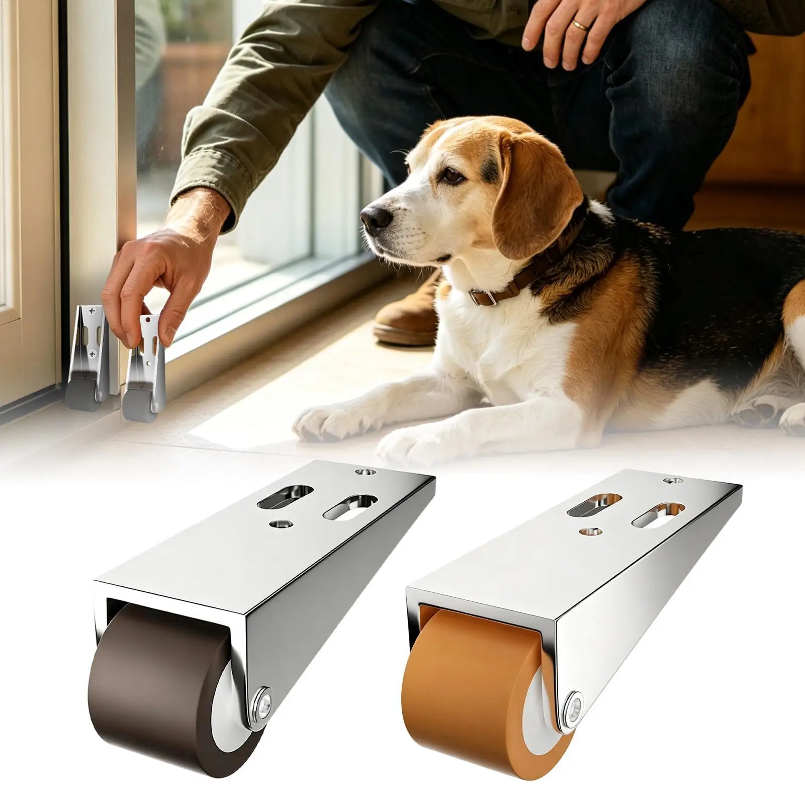 Small Wheels For Furniture 4 Pieces Multifunctional Anti-Sag Portable Roller Sliding Door Wheels For Chair Desk Table Gate