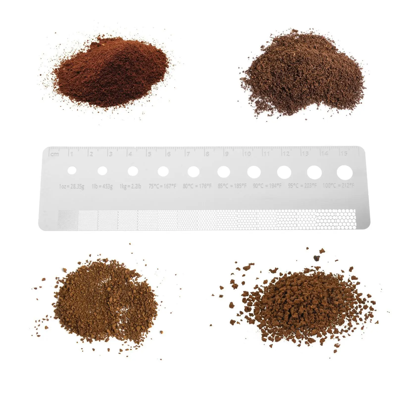 Ground coffee Sizes Measuring High Precision Coffee Powder Comparison Card Coffee Ground Comparison Marker for Coffee Maker Home