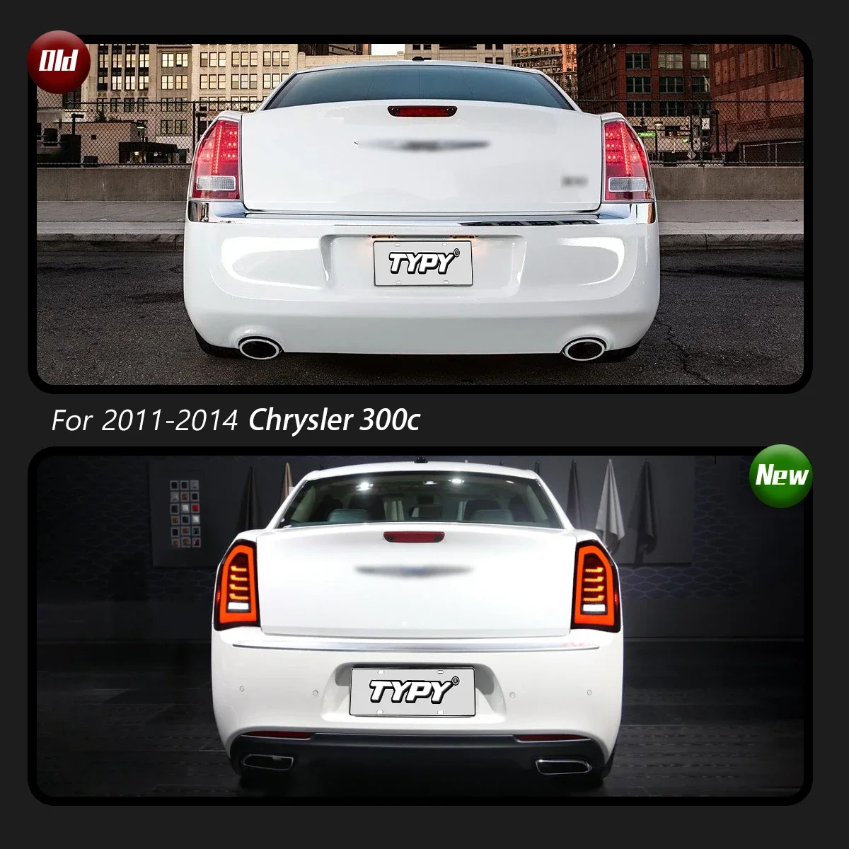 

TYPY новый светодиодный задний фонарь, обновленный, модифицированный для Chrysler 300C, задний фонарь 2011-2014, задний фонарь с динамическим сигналом, автоаксессуары