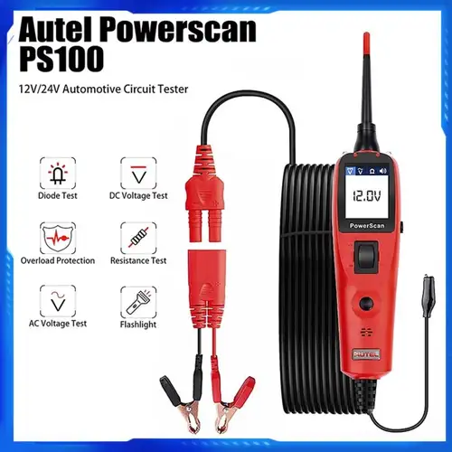 2025 Autel Powerscan PS100 sistema de prueba de circuito automotriz Kit de sonda de prueba eléctrica automática 12V/24V herramientas de reparación de diagnóstico de coche