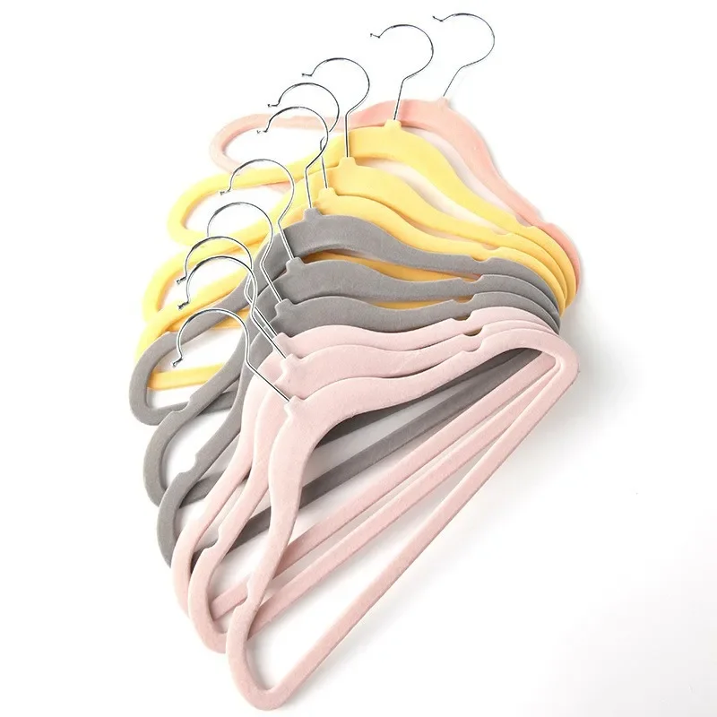 

10Pcs Non-Slip Velvet Kids Hangers Clothing Rack Cabides Infantil For Jackets Pants Dress Clothes Hangers for velvet hangers