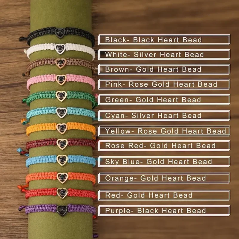 Dascusto Projection Bracelet Customized Photo Projection Bracelet Hand Woven Personalized Memory Photo Bracelet Gift for Her
