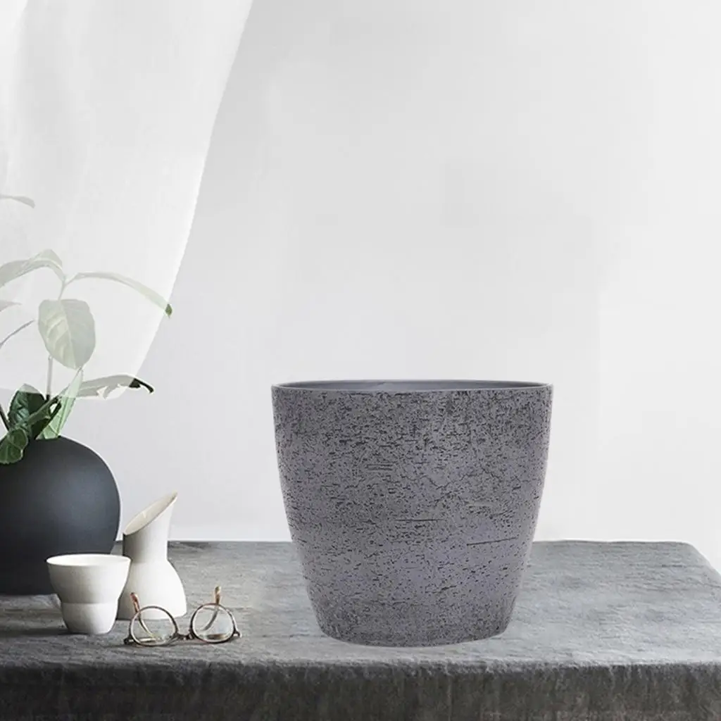 Resin Flower Pot Anti Skid Portable Breathable Minimalism Nursery Pot for Office Tabletop decor indoor decor