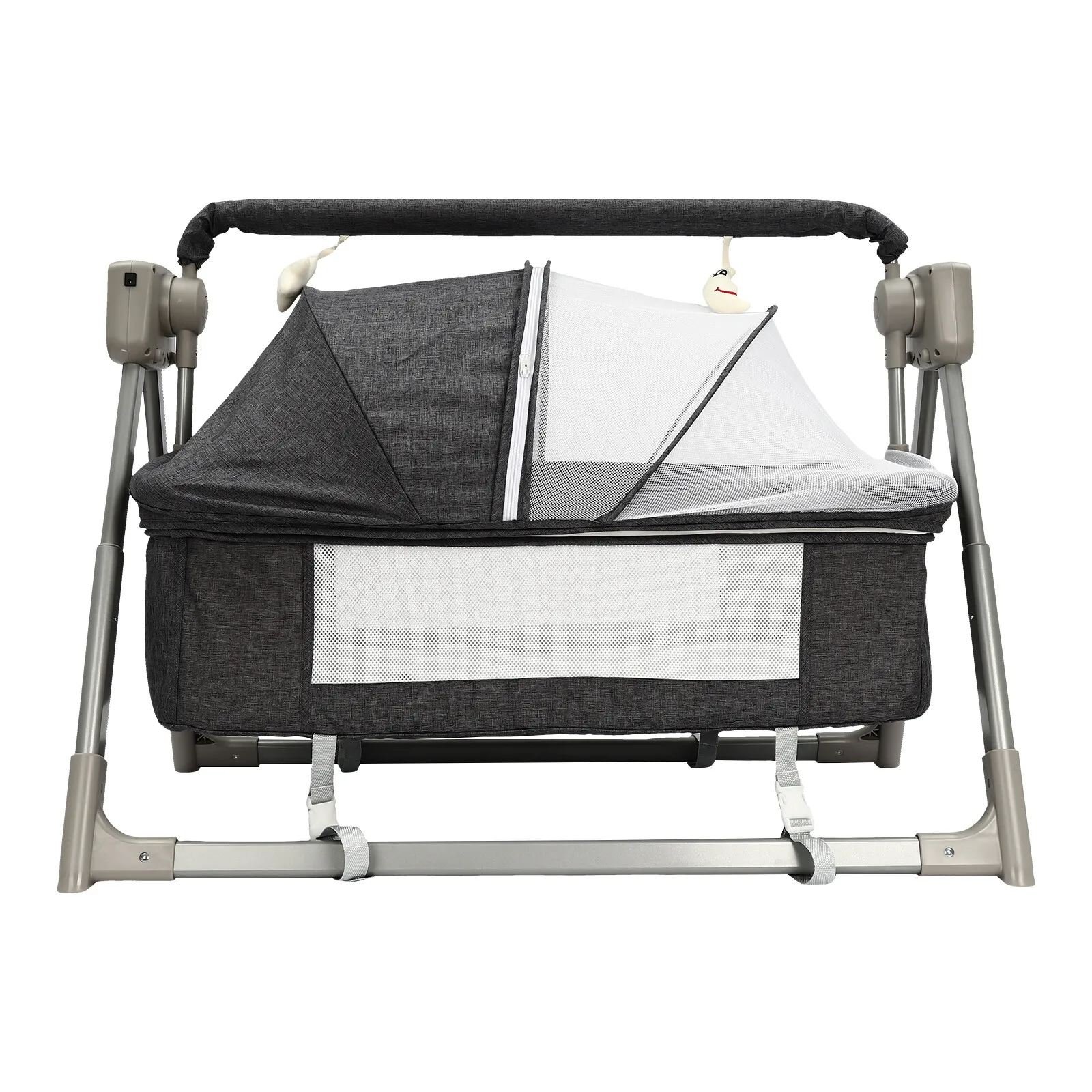 Portable Electric Baby Swing Cradle Bassinet Rocking Crib Infant W/ Bluetooth