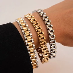 Luxury Presidential Chain Bracelet For Women Men, Stainless Steel Watch Brand Link Fashion Wrist 16cm/18cm/21cm