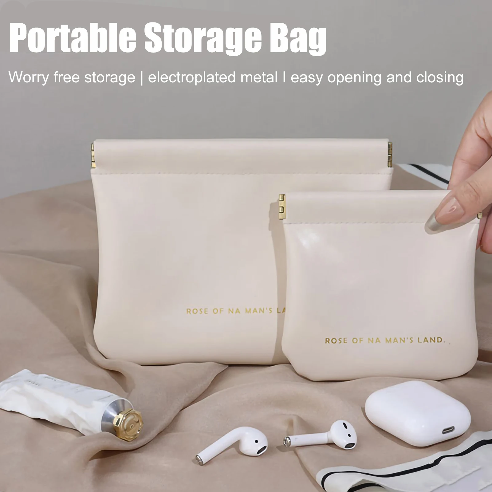 Oral Red Envelope Cosmetic Storage Bag Automatic Closing Shrapnel Storage Bag Outgoing Portable Earphone Data Cable Storage Bag