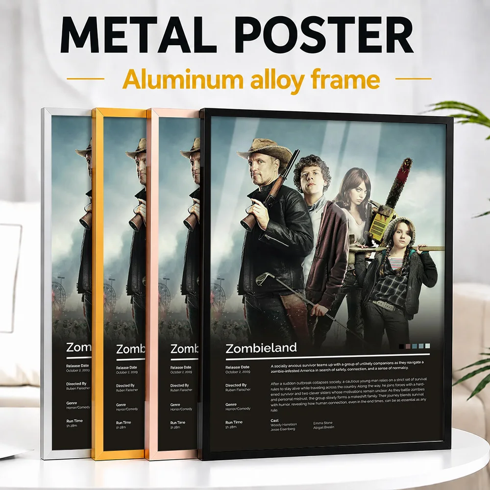 Zombieland Movie Framed Metal Print Customized Screen Tribute Wall Art Perfect Within Entertainment Lounge As Collector Gift