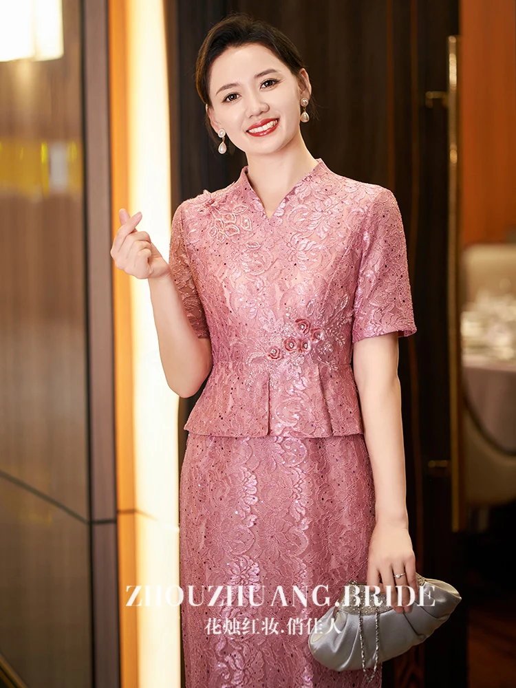 Grandma Xi's Qipao, Mom's Wedding Dress, Wedding Banquet Dress, New Wedding Dress, Large Size, High end Style, Summer