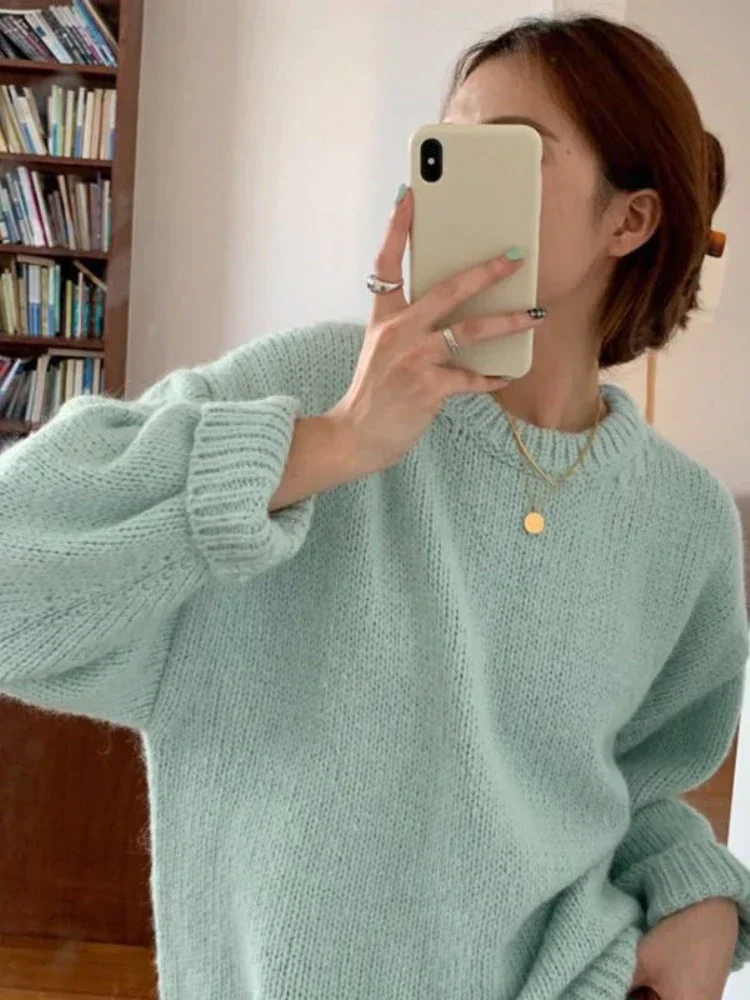 Fall 2021 Winter Womens Sweaters Women Clothing Knitted Loose Sweater Knitting Wool Oversize Pullover Woman Sweaters Girls Thick