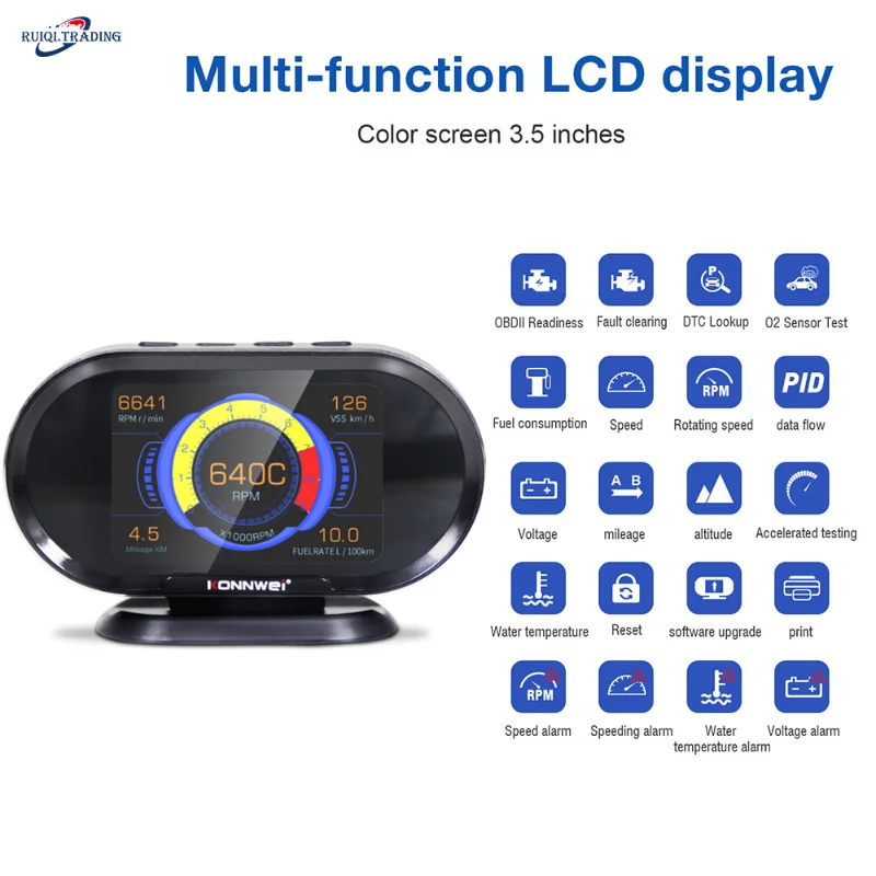 

KONNWEI KW206 OBD2 Car on-Board Computer OBD 2 Scanner Fuel Consumption Water Temperature Gauge Auto Digital Computer Display