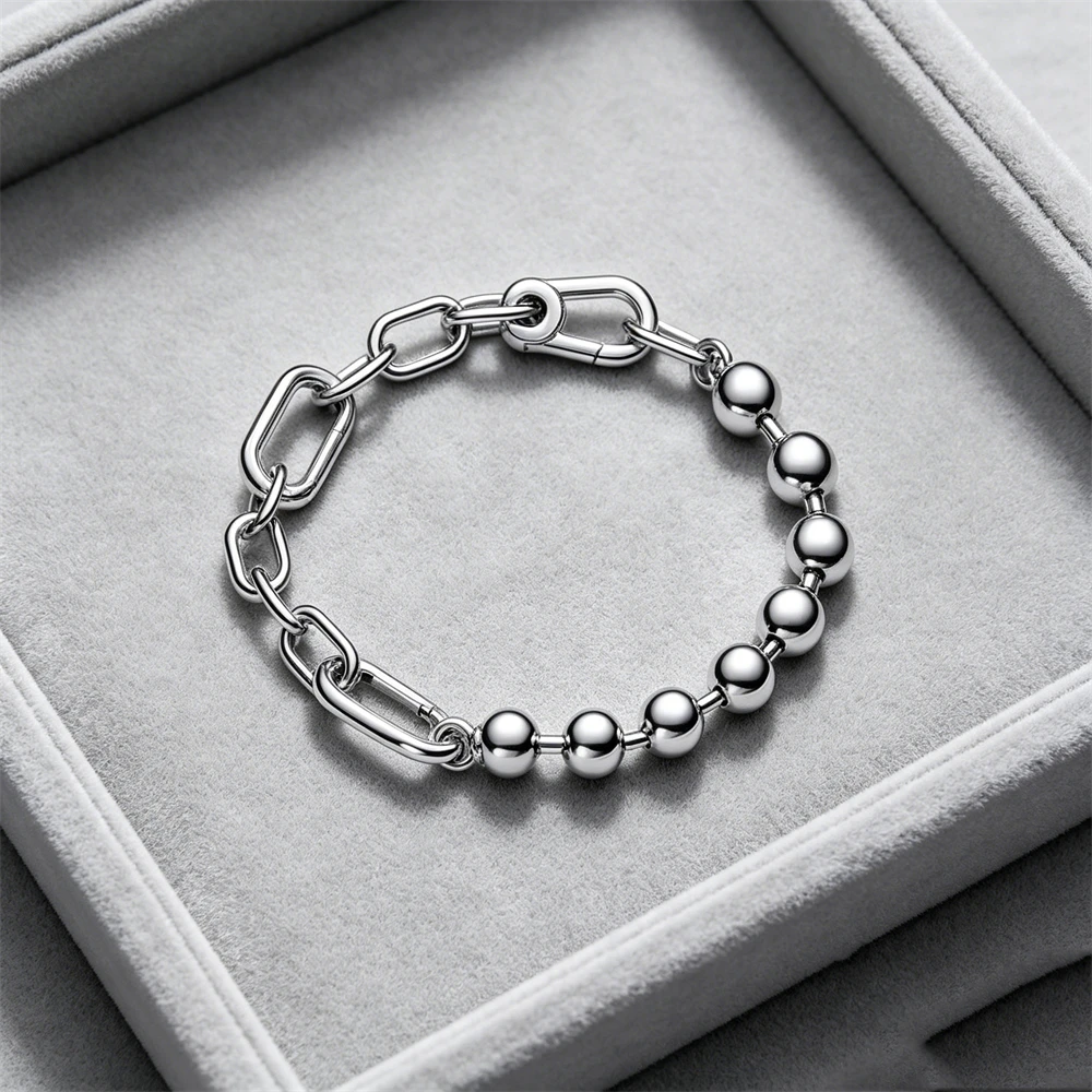 New 925 Silver Stackable Paper - đánh giá và giá Pearl Trim Chain