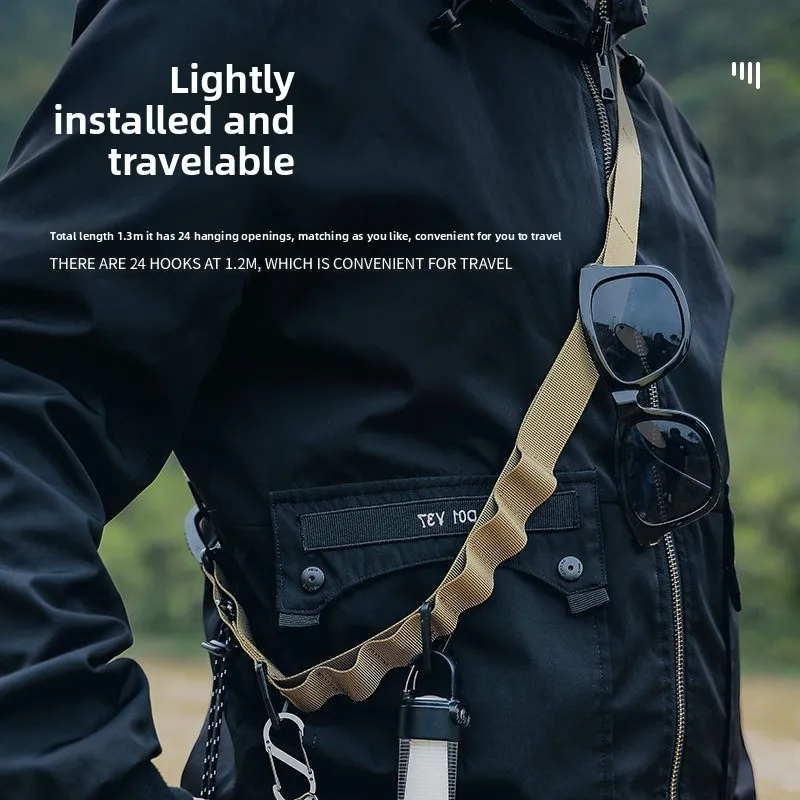 

24-луночный ремешок для кемпинга, портативный дорожный ремень для одежды, подвесной ремень для рюкзака, кемпинга, веревки для хранения белья