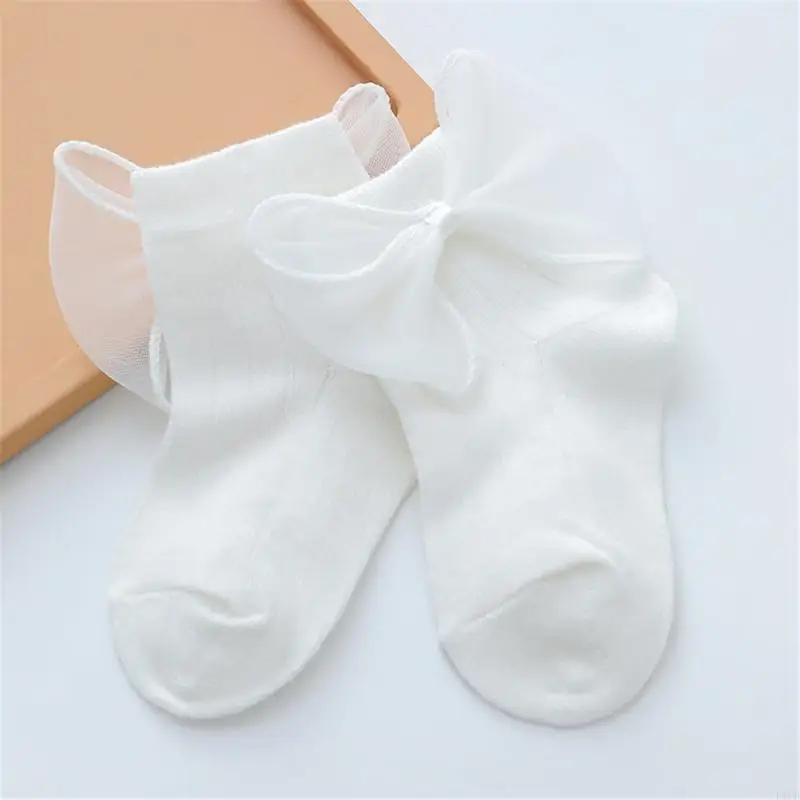 F1CB Antislip Baby Socks Lace Bowknot Socks للجنسين جوارب الكاحل الجوارب الربيع