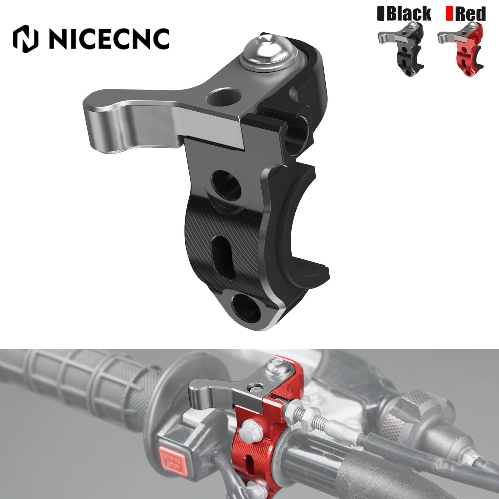 

Universal For Honda CR CRF XR Yamaha YZ WR YZF WRF TTR Suzuki DRZ RM RMZ Kawasaki KX KDX KLX Rotating Bar Clamp Hot Start Lever