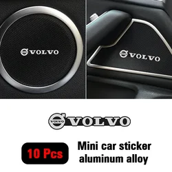 10pcs Mini Aluminum Alloy Car Stickers Auto Decoration Decal For Volvo Xc60 Xc90 V40 V60 S60 V50 V90 S80 C40 XC40 V70 XC70 C30